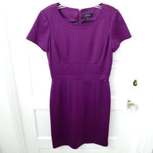 TAHARI Purple Zip Back Short Sleeve Dress sz 4